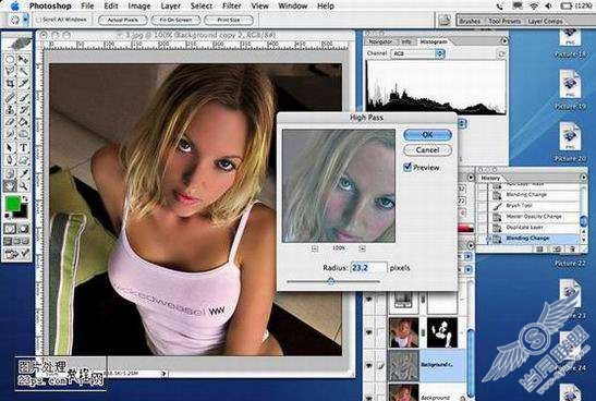 PhotoShop美容教程:给皮肤粗糙多斑的MM磨皮