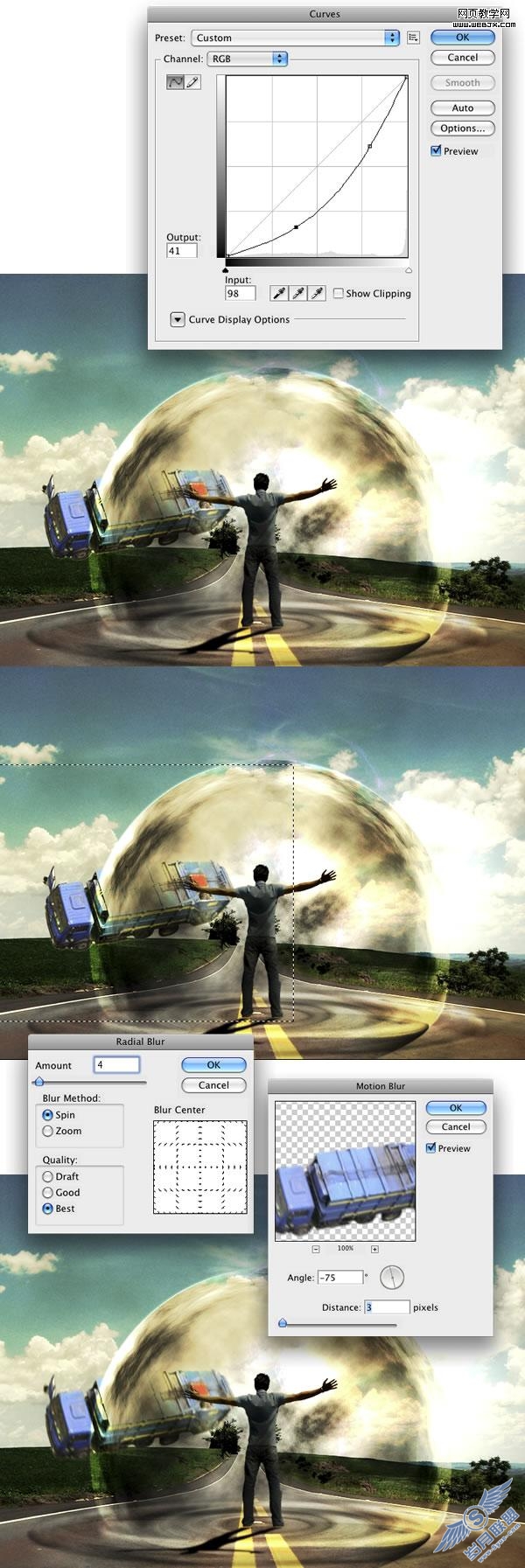 Photoshop经典合成教程:人的能量推翻汽车