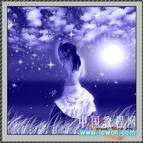 Photoshop教程:蓝色梦幻星光MM唯美艺术效果