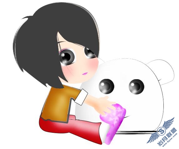PhotoShop教程:鼠绘超级可爱的卡通人物