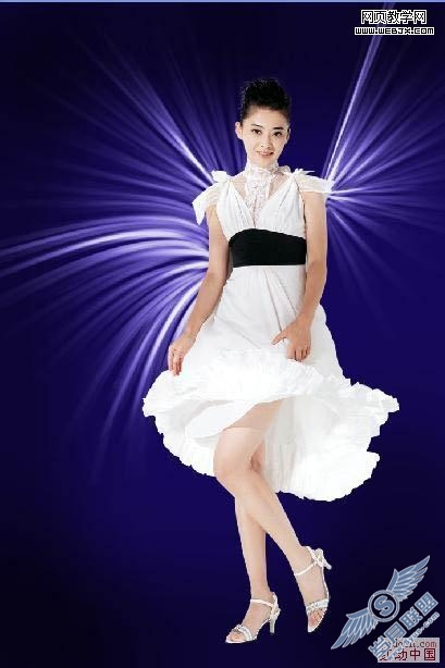 Photoshop为人物添加漂亮曲线光束_www.