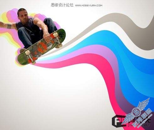 Photoshop教程:打造欧美风格的滑板海报