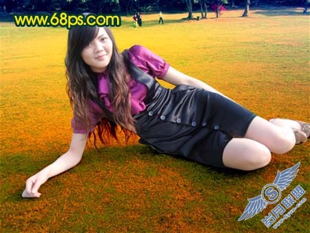 Photoshop简单的给室外照片加上阳光色彩