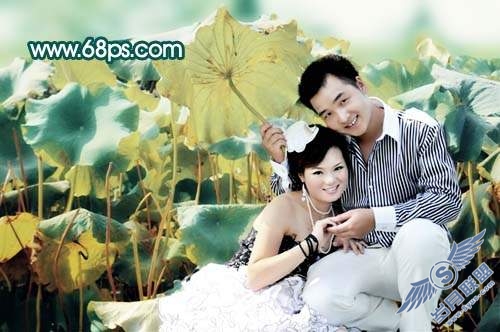 Photoshop调出情侣照片淡淡的青灰色