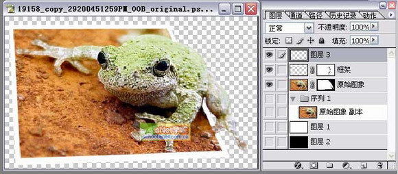 Photoshop打造陷入照片的青蛙