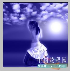 Photoshop教程:蓝色梦幻星光MM唯美艺术效果