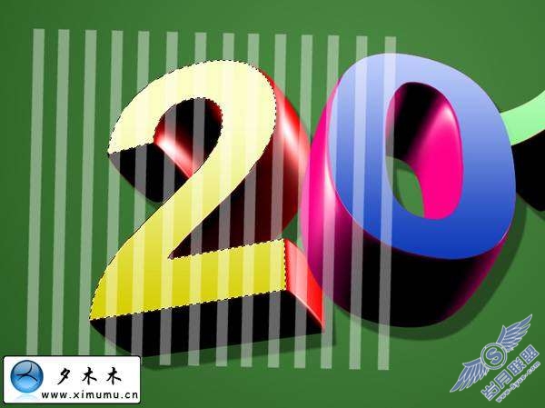 Photoshop文字特效:制作2010花纹装饰的3D文字【图】_