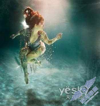 Photoshop教程:调水下人物的艳丽梦幻效果
