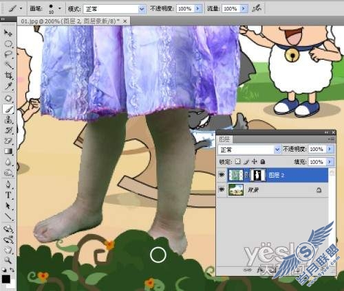 Photoshop儿童照片处理:合成儿童卡通照片