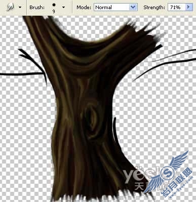 Photoshop鼠绘梦幻的绿色卡通树