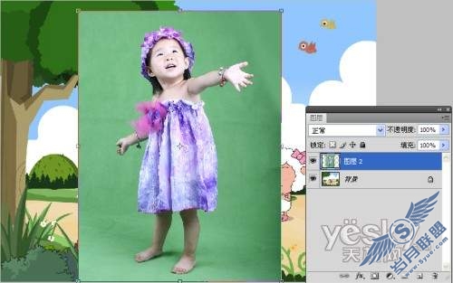 Photoshop儿童照片处理:合成儿童卡通照片