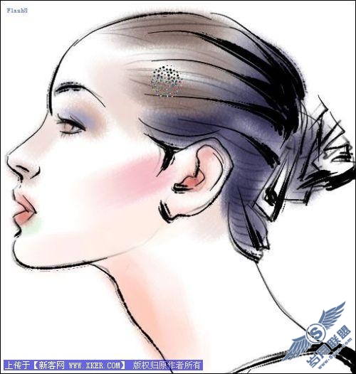 Wacom<a href=http://www.syue.com/Digital/ target=_blank class=infotextkey>数码</a>板加Painter手绘写意秀美头像_天极设计在线转载