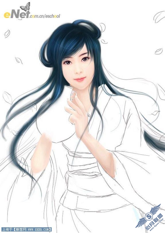 有女如莲 Photoshop手绘古典美女