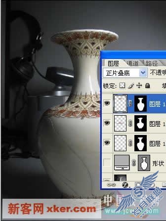 精彩:Photoshop给花瓶打造彩绘效果