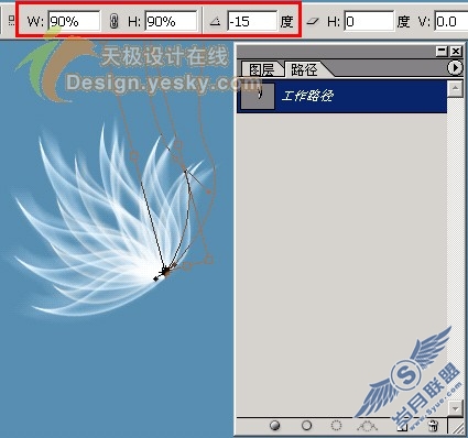 天极设计在线_Photoshop滤镜绘制半透明叶片