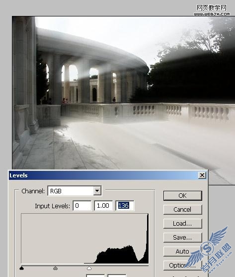 Photoshop径向模糊制作阳光透射图_www.
