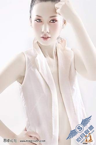 photoshop调出美女白皙冷酷效果