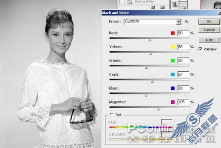 Photoshop CS3亲密接触(5):怀旧赫本 黑白魅影(图七)