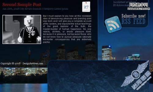 Photoshop制作wordpress博客模板网站的设计