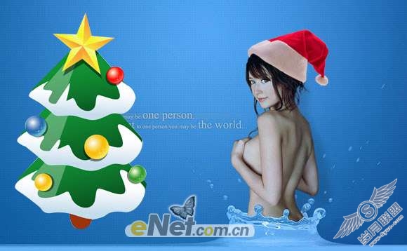Photoshop设计制作美女圣诞节贺卡教程【图】_