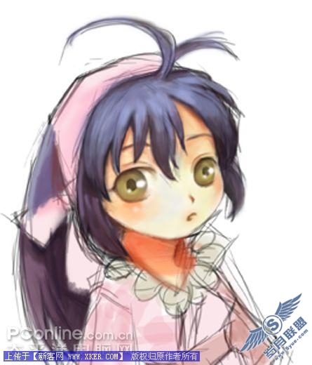 Photoshop CS3绘制可爱卡通漫画MM
