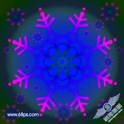 Photoshop制作漂亮的雪花图案
