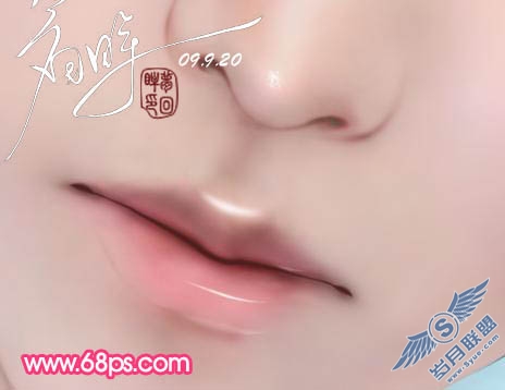 Photoshop鼠绘漂亮的古典美女插画