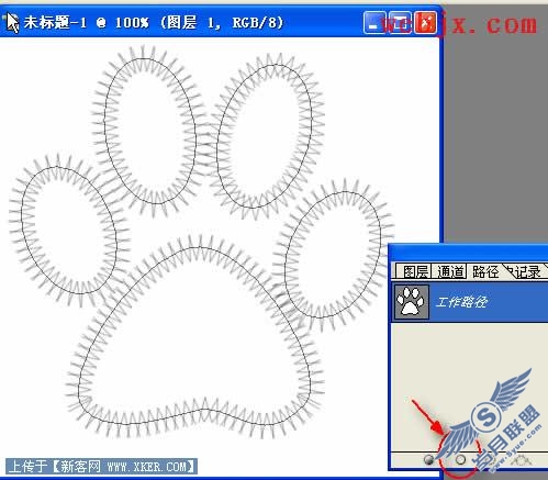 Photoshop路径描边绘制简单折线绣效果_天极设计在线转载