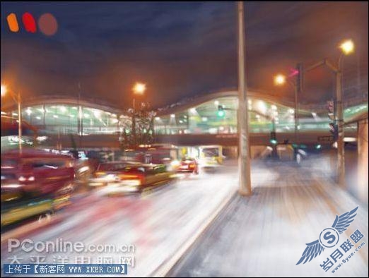 AdobePhotoshop绘制《白雪夜街景》插画(2)