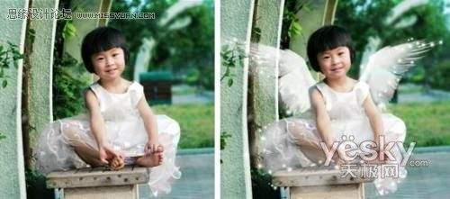 PhotoShop为宝宝添加梦幻天使翅膀
