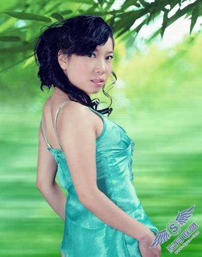 Photoshop打造一幅紫色的古典美女图