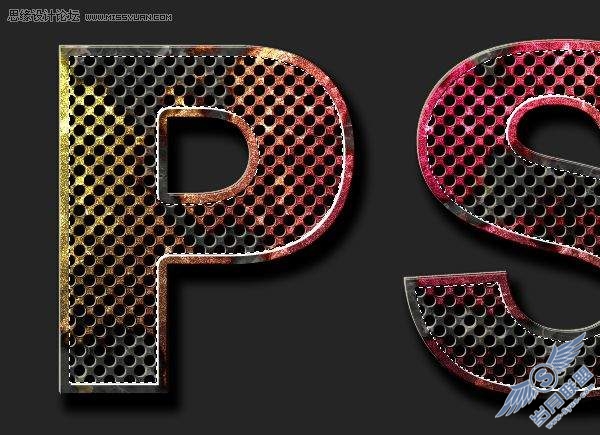 photoshop制作金属质感锈蚀文字