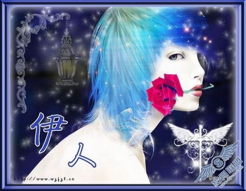 Photoshop用多种素材组合梦幻壁画