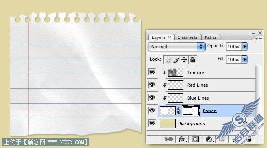 Photoshop制作真实的信纸