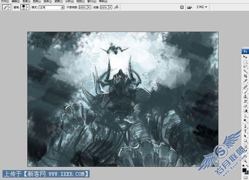 Photoshop加<a href=http://www.syue.com/Digital/ target=_blank class=infotextkey>数码</a>板绘制“困斗”怪兽