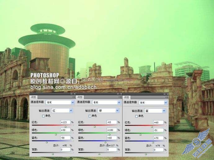 photoshop调色:古老色调商业街