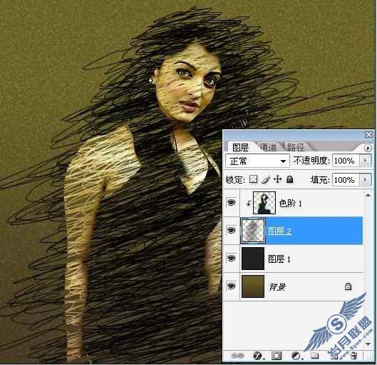 Photoshop照片处理：简单设计绕线人效果