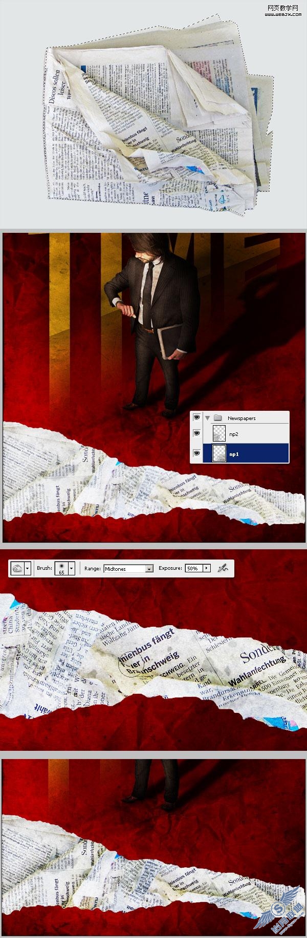 Photoshop合成教程:建构主义职场海报
