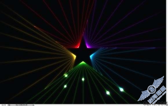 Photoshop与Illustrator结合制作五星闪耀光芒效果图【图】_