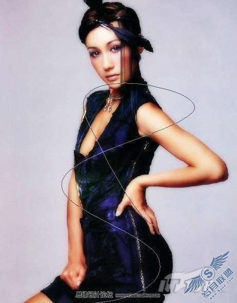 photoshop照片处理：制作绚丽环绕美女的光环效果_
