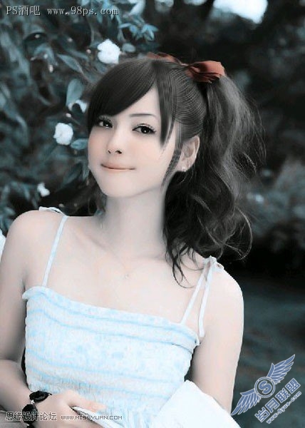 Photoshop照片淡淡轻微转手绘效果