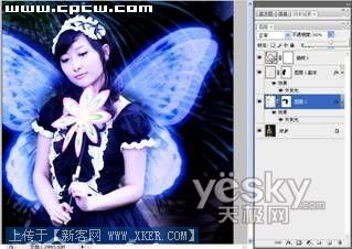 PhotoShop营造梦幻效果_神秘园中的精灵_天极设计在线整理转载