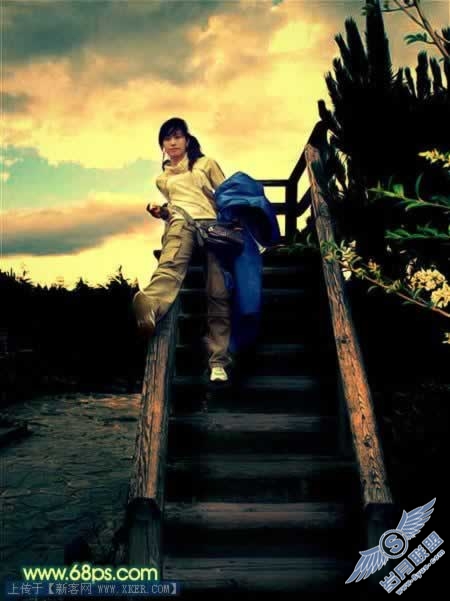 Photoshop打造夕阳下的调皮女孩