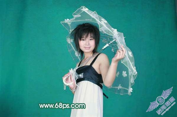 Photoshop照片处理:制作淡水墨背景照片【图】_