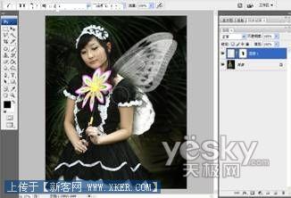 PhotoShop营造梦幻效果_神秘园中的精灵_天极设计在线整理转载