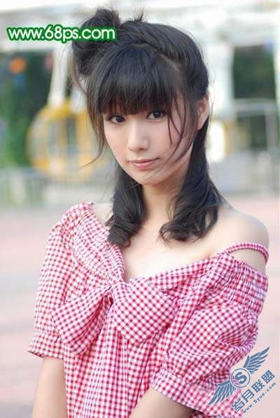 Photoshop调出粉嫩色的美女照片