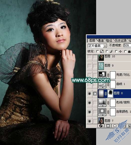 Photoshop照片处理:调色出古典红润人物照片【图】_