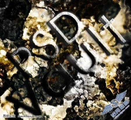 Photoshop制作漂亮的斑驳纹理字
