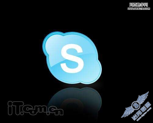Photoshop绘制skype清新淡蓝色LOGO【图】_