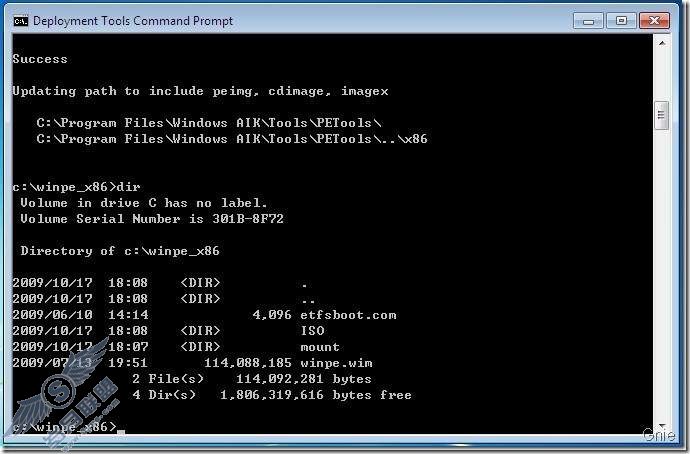Windows 7 PE RAM 引导盘及WIM 镜像制作